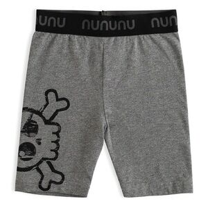 nununu Gray Kids Shorts with Skull Print